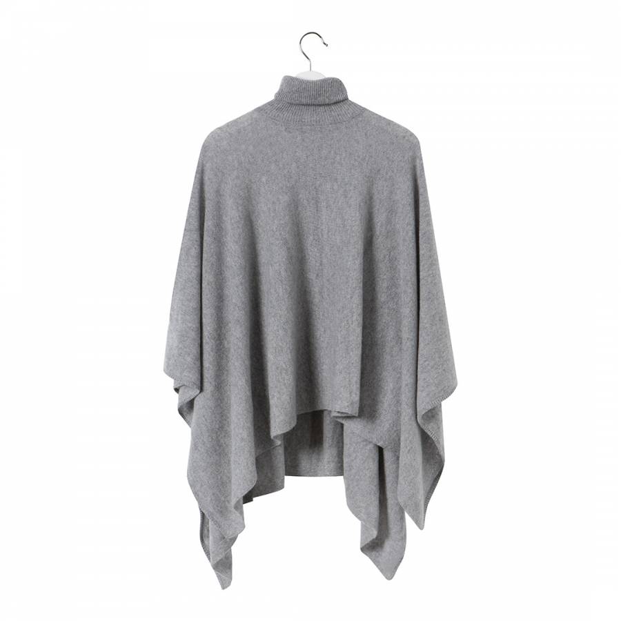 Laycuna London - Grey Cashmere Poncho - My-Boutique.co.uk