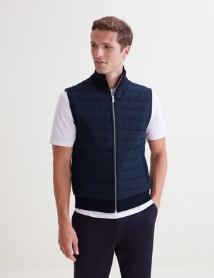 Autograph Mens Quilted Hybrid Gilet - LREG - Dark Navy, Dark Navy - My ...