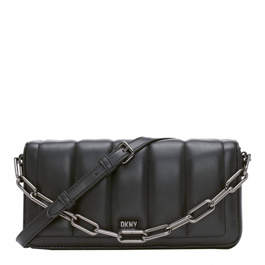 DKNY Black Gunmetal Loie Clutch Crossbody My Boutique