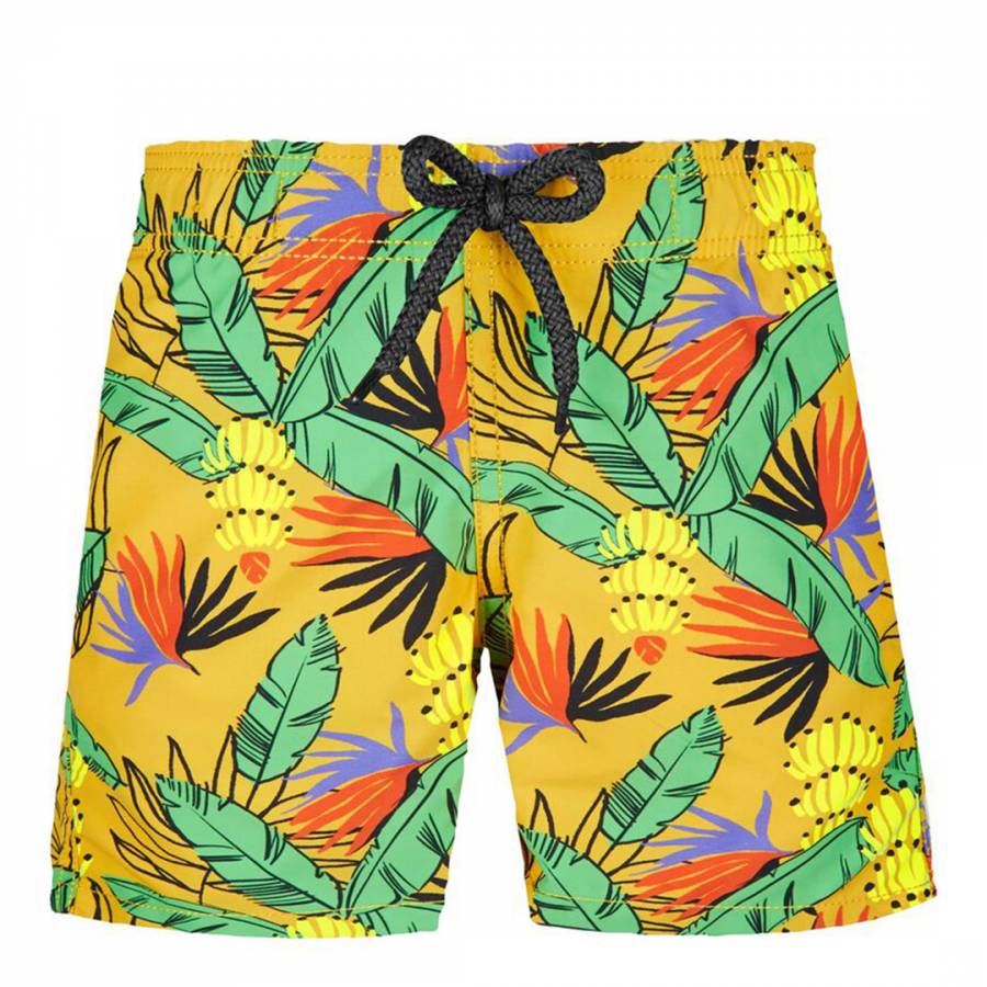 Boys Swim Shorts | Orange Striped Fish | Tom & Teddy UK