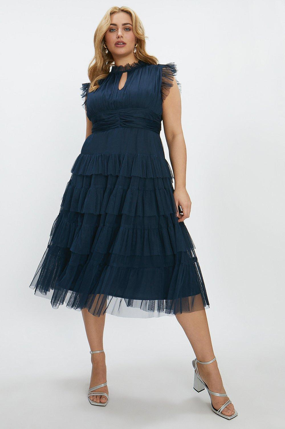 Plus size tiered ruffle dress best sale