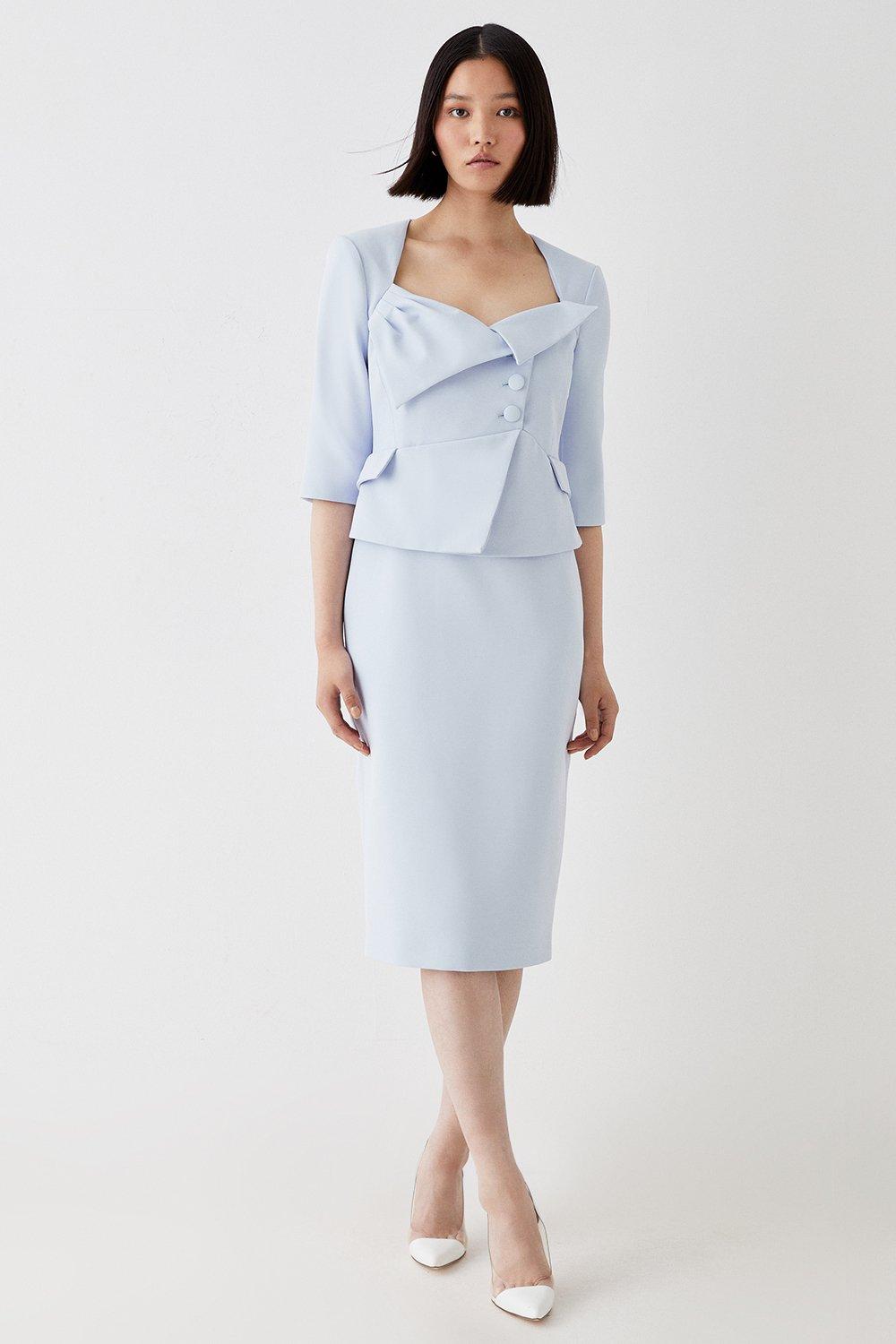 Fashion light blue pencil dress