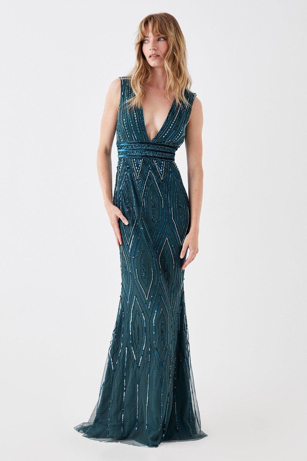 Beaded evening gown online